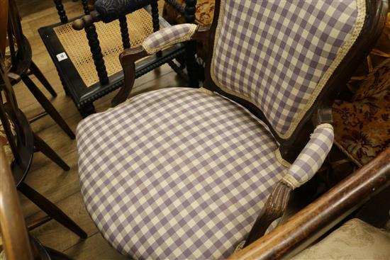 A Louis XVI walnut fauteuil